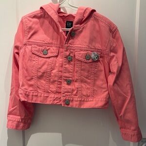 GAP Kids Pink Hooded Denim Jacket